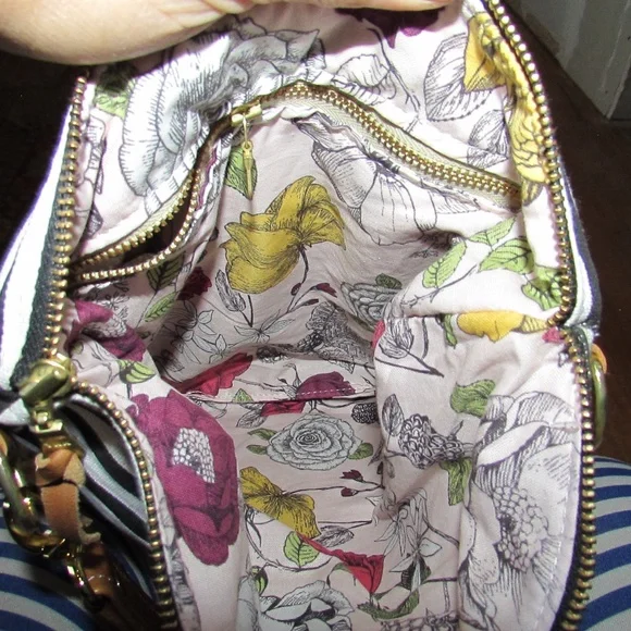 Brown and Black Striped Crossbody Bag - Picture 3 of 5